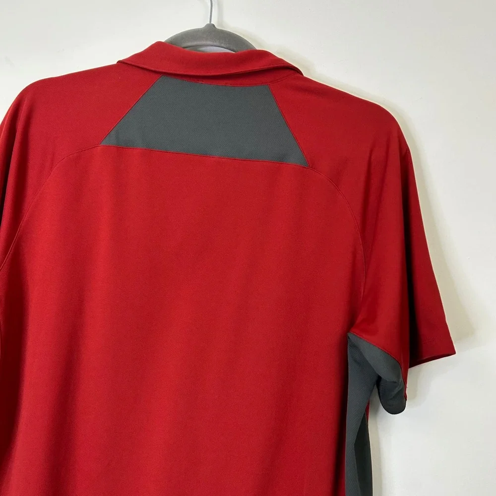 North Face Red Vapor Wick Performance Polo Shirt Men's XXL Collared Short Sleeve